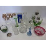 Good selection of assorted cut crystal & other glass wares inc vases,