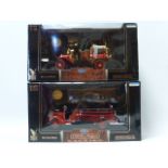 Die-cast 1914 Model T Fire Engine 1:18 and 1938 Fire Engine 1:24, both boxed.