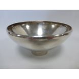 Danish silver hammered footed bowl by Georg Jensen, import marks for London 1932,