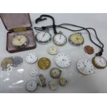 Collection of pocket watches and watch movements