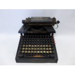 A Smith Premier No.10 manual typewriter, with both upper and lower case letters, Syracuse U.S.A.