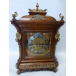 A 19th Century German Reinhold Schnekenburger of Mulheim walnut cased bracket clock with brass dial,