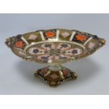 Royal Crown Derby Imari pattern navette shaped comport.