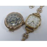 A 1940's ladies 9ct gold watch with RWC movement,