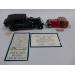 Franklin Mint Precision models 1948 MGTC Roadster, plus 1929 Rolls Royce Phantom 1 with COA.