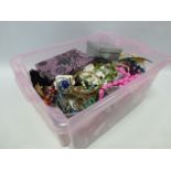 Crate of costume jewellery to include watches, earrings, rings and necklaces etc.