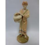 Late 19thC Royal Worcester figure of a water carrier in robes & turban, 22cm high,