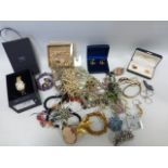 Collection of vintage and more recent costume jewellery including a silver mounted Cameo brooch and