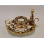 Royal Crown Derby Imari pattern 1128 Chamberstick with snuffer.