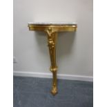 Marble topped wall mounted console table