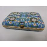 Russian 84 standard silver gilt and cloisonne enamelled cigarette case,