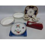 Coalport twin handled sugar bowl with cover, cream jug and twin handled sandwich/cake plate all in