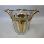 Baccarat Moulin Rouge wine cooler of octagonal form with gilded fittings marked to base and signed