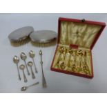 Cased set of six silver gilt teaspoons presented as a special prize in the 1961 Swedish Midnight