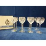 Set of eight Waterford Crystal 'Ashling' pattern Red Wine Hock glasses.