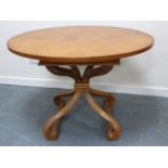 Century Furniture oval central hall table with quatrefoil veneered top,