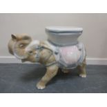 Ceramic Elephant seat, 51cms in height.