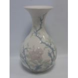 Lladro floral pattern vase, 26cms in height.