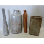 Four assorted shaped Studio vases, the tallest measuring 43cms in height.