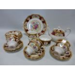 A complete Royal Albert 'Lady Hamilton' pattern tea set comprising of a teapot, milk jug,