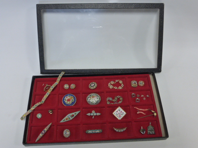 Collection of Italian Micro Mosaic jewellery of various ages, and other pieces including coral, - Image 3 of 3