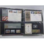 Stamps - Cover album with 37 GB Presentation packs 1965-75 and 47 FDC's from the same period.