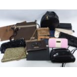 Collection of ladies handbags and purses.