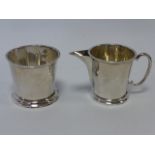 Elkington Edwardian silver cream jug and sugar bowl, hallmarked Birmingham 1909,