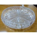 Large decorative table top centrepiece shallow glass bowl, 41cms in diameter.