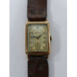 Gentleman's 9ct gold Rotary wristwatch, circa 1939, for spares/repair.