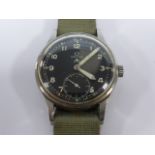 A WWII period Gentleman's stainless steel Military RAF Pilots W.W.W. Omega wristwatch, circa 1940's.