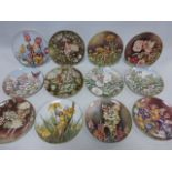 Twelve plates with Cicely Mary Barker images of Flower Fairies, (one a/f).