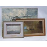 After COULSON - coloured print of a WWI Biplane 57 x 72cm,