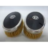 Pair of silver and tortoiseshell backed clothes brushes,