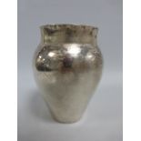 Silver baluster vase hallmarked London 1984, makers initials ME. 10.75cms in height, 133.9g.