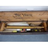 Early 20thC Croquet set "The York" by F A Davis of London,