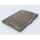 Silver cigarette case hallmarked Birmingham 1928 by Martin Hall & Co Ltd, 97g.