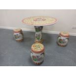 Decorative Chinese ceramic pedestal table, 92.