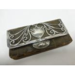 Art Nouveau silver mounted snake skin purse hallmarked Birmingham 1904 and import mark,