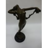 After Harriet Whitney Frishmuth (American 1880 - 1980) -cast bronze of a naked woman with head back