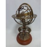 A 21stC brass armillary sphere marked A Paris Chez G Globille a P Ache Royalle,