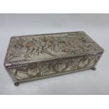 WWI interest - Silver plate over copper lidded box,