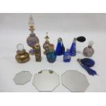 Collection of ten assorted scent bottles including Murano and Isle of Wight glass,
