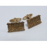 Pair of 9ct gold cuff-links, 8.5g.