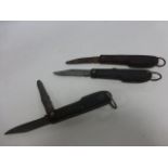 Three SOE WWII style lock knifes.