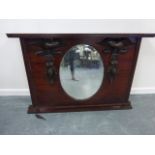 Early 20thC mahogany framed mirror with carved Eagle decoration, originally from St.