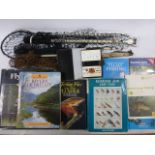 Fishing - Two Landing nets plus seven books & two DVDs fishing related including First Edition