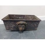 19th Century cast iron rain hopper with Lion mask to front.