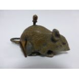 Austrian cold painted metal novelty tape measure in the form of a mouse, 6.8cms in length.