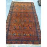 Turkish rug with two rows of six guls wi